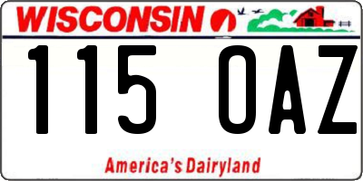 WI license plate 115OAZ