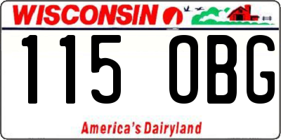 WI license plate 115OBG