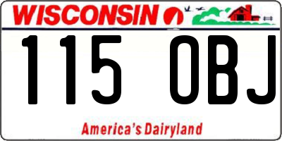 WI license plate 115OBJ