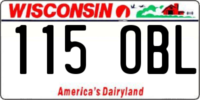 WI license plate 115OBL