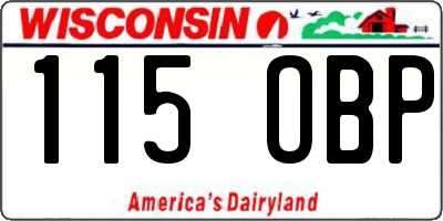 WI license plate 115OBP