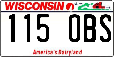WI license plate 115OBS