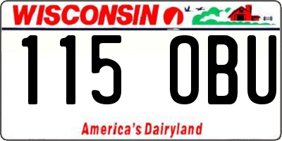 WI license plate 115OBU