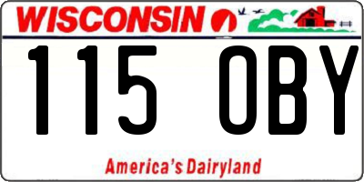 WI license plate 115OBY