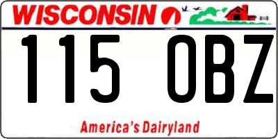 WI license plate 115OBZ