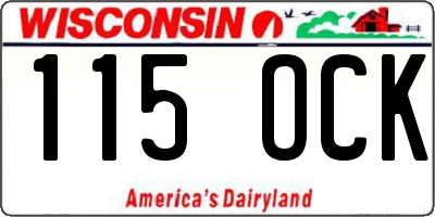 WI license plate 115OCK