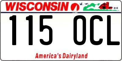 WI license plate 115OCL