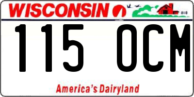 WI license plate 115OCM