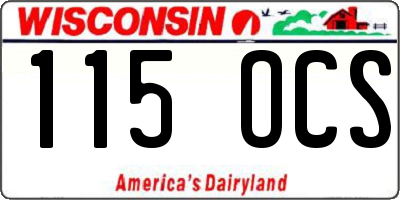 WI license plate 115OCS