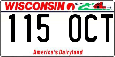 WI license plate 115OCT