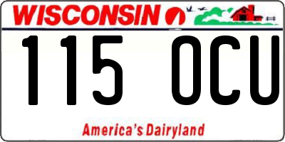 WI license plate 115OCU