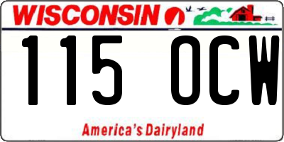 WI license plate 115OCW