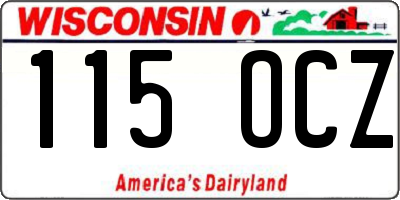WI license plate 115OCZ