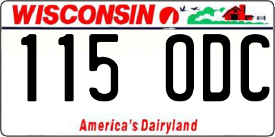 WI license plate 115ODC