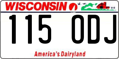 WI license plate 115ODJ