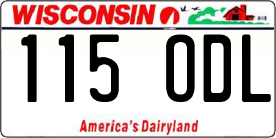 WI license plate 115ODL