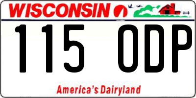WI license plate 115ODP