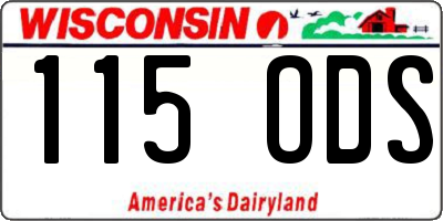 WI license plate 115ODS