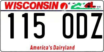 WI license plate 115ODZ
