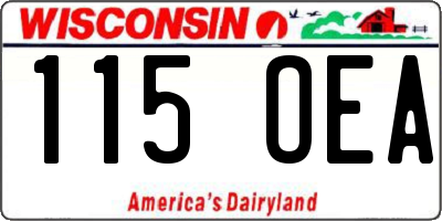 WI license plate 115OEA