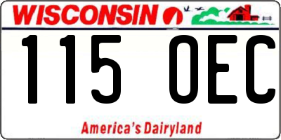 WI license plate 115OEC