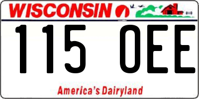 WI license plate 115OEE