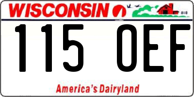 WI license plate 115OEF