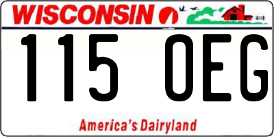 WI license plate 115OEG