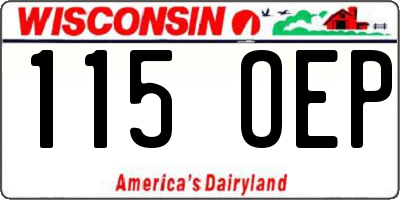 WI license plate 115OEP