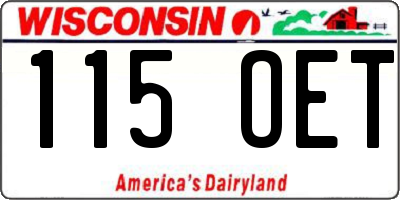 WI license plate 115OET