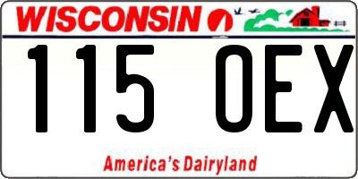 WI license plate 115OEX