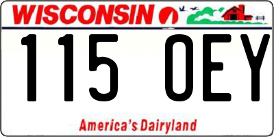 WI license plate 115OEY