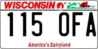 WI license plate 115OFA
