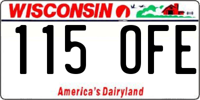 WI license plate 115OFE