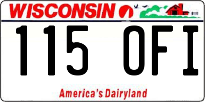 WI license plate 115OFI