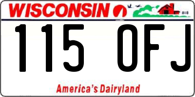 WI license plate 115OFJ