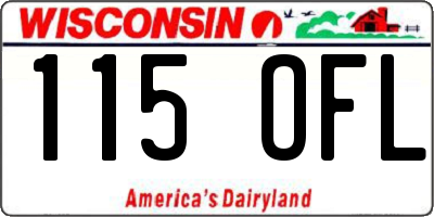WI license plate 115OFL
