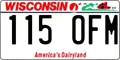 WI license plate 115OFM