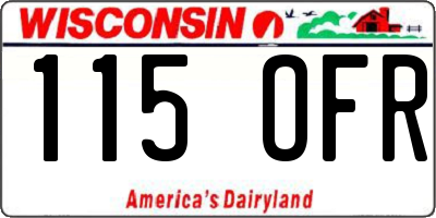 WI license plate 115OFR