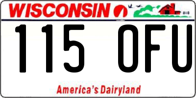 WI license plate 115OFU