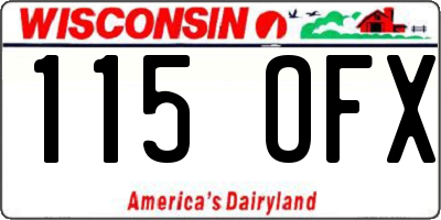 WI license plate 115OFX