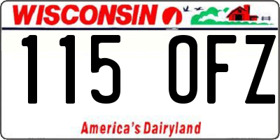 WI license plate 115OFZ