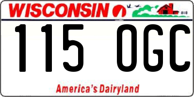 WI license plate 115OGC