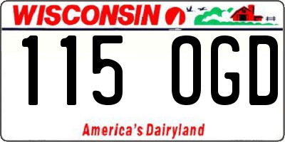 WI license plate 115OGD