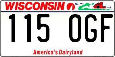 WI license plate 115OGF