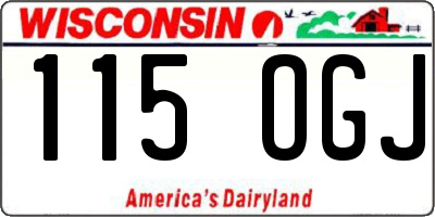 WI license plate 115OGJ