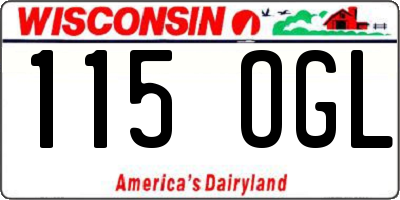 WI license plate 115OGL
