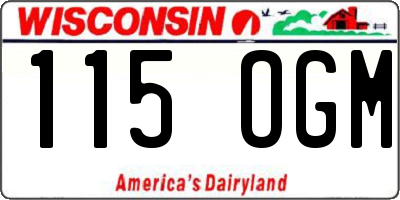 WI license plate 115OGM
