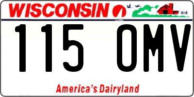 WI license plate 115OMV