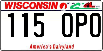 WI license plate 115OPO